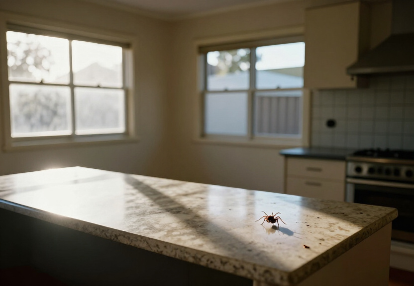 Ant trail along a Voyager Point kitchen bench
